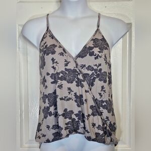 Millibon USA, floral, racerback, deep v-neck, tank. Size: M.